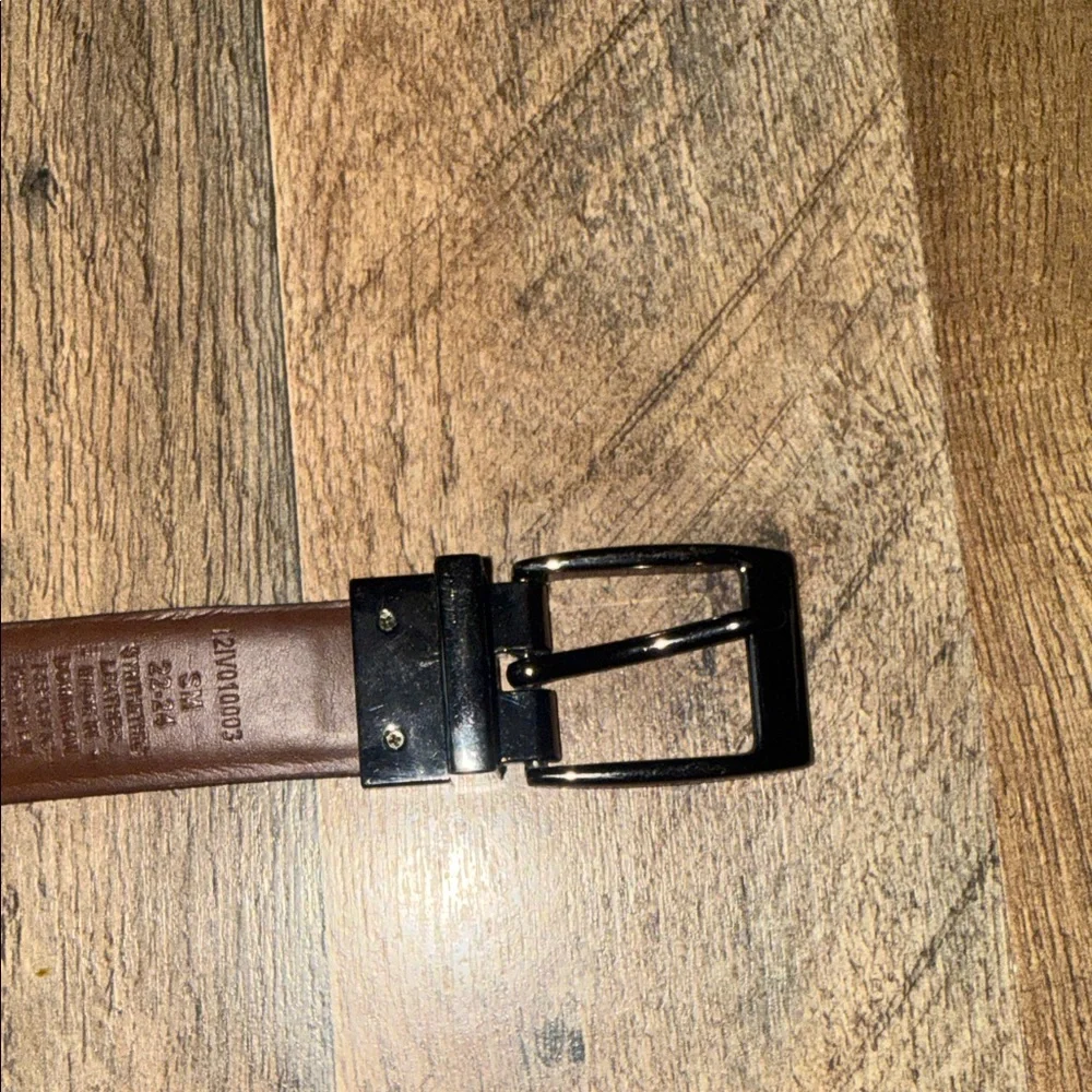 Boys Black/Brown Reversible Leather Belt Small